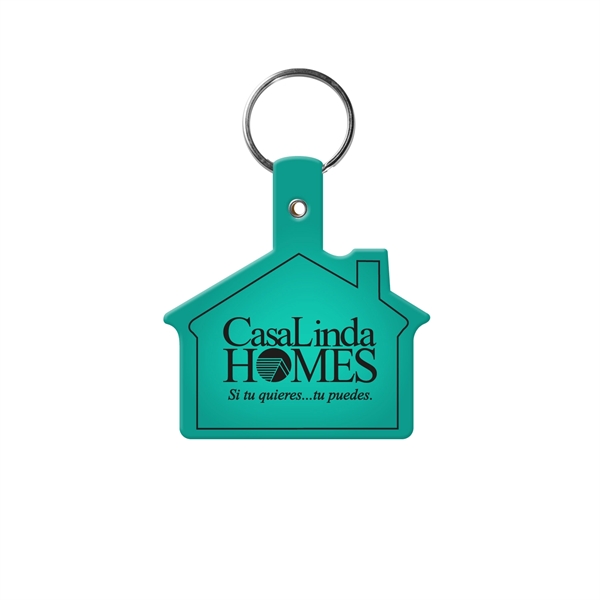 Translucent Aqua color option for House Shape Key Tag With Keychain