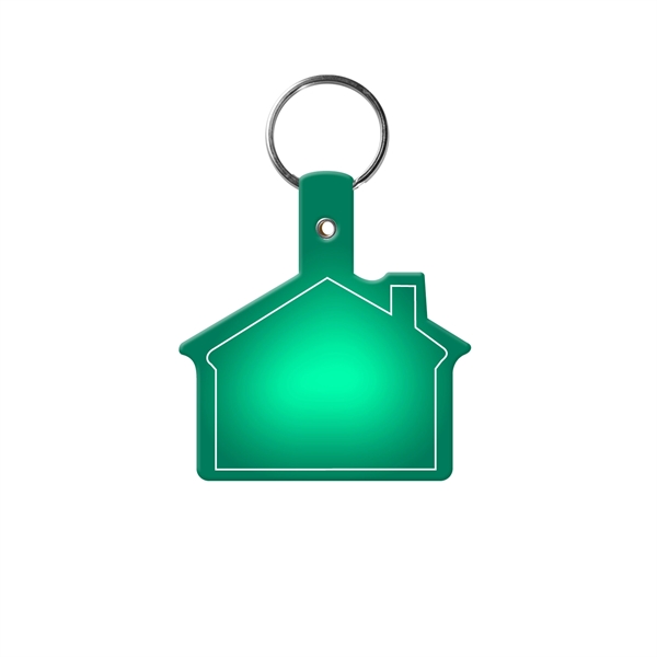 Translucent Green color option for House Shape Key Tag With Keychain