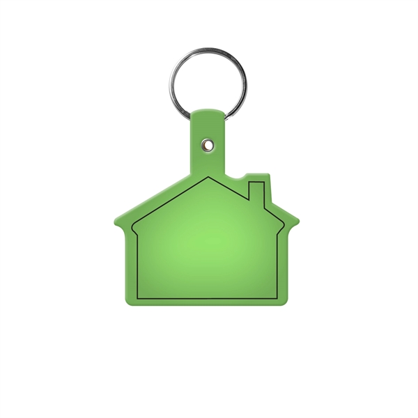 Translucent Lime color option for House Shape Key Tag With Keychain