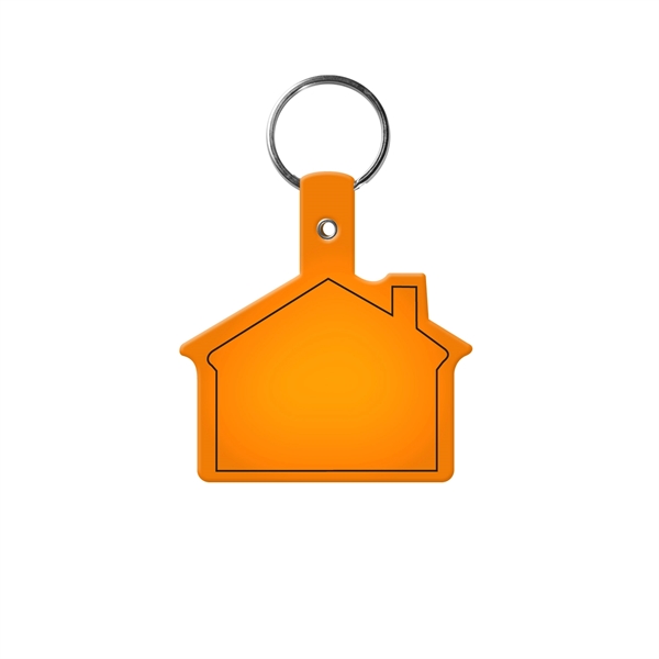 Translucent Orange color option for House Shape Key Tag With Keychain