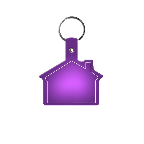 Translucent Purple color option for House Shape Key Tag With Keychain