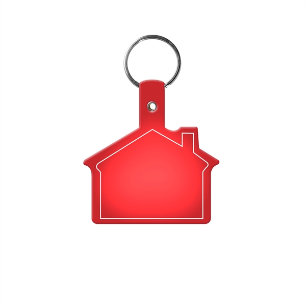 Translucent Red color option for House Shape Key Tag With Keychain