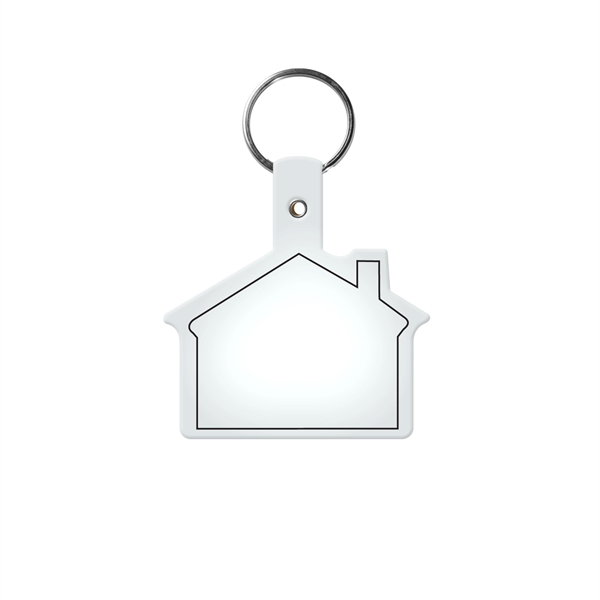 White color option for House Shape Key Tag With Keychain