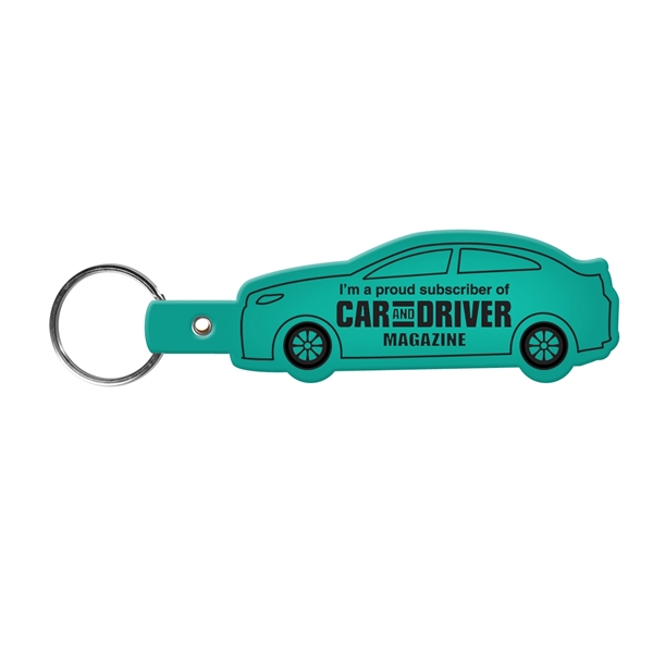 Translucent Aqua color option for Car Shape Key Tag Keyring