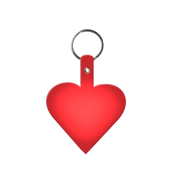 Translucent Red color option for Heart Shape Key Tag With Keyring