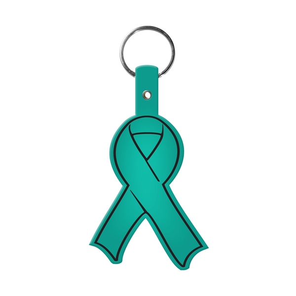 Translucent Aqua color option for Awareness Ribbon Flexible Key Tag