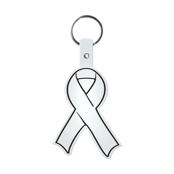 Translucent Frost color option for Awareness Ribbon Flexible Key Tag