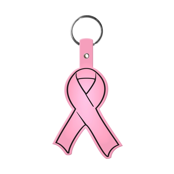 Translucent Pink color option for Awareness Ribbon Flexible Key Tag
