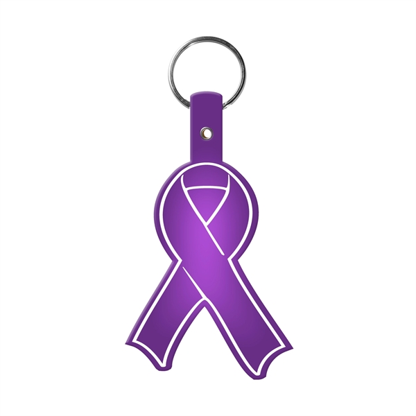 Translucent Purple color option for Awareness Ribbon Flexible Key Tag