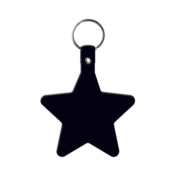 Black color option for Star Key Tag With Split Ring Keychain