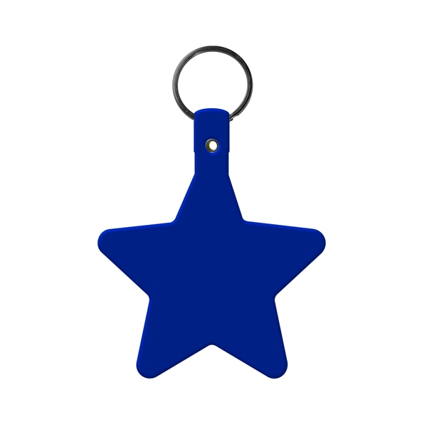 Blue color option for Star Key Tag With Split Ring Keychain