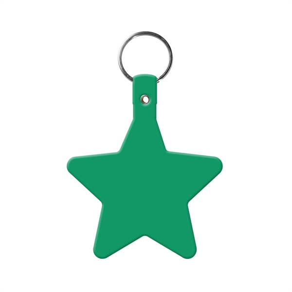 Green color option for Star Key Tag With Split Ring Keychain