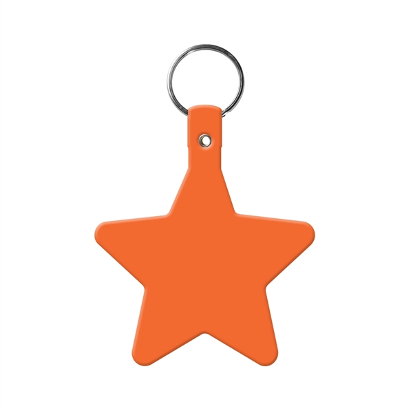 Orange color option for Star Key Tag With Split Ring Keychain