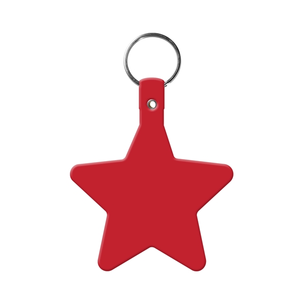 Red color option for Star Key Tag With Split Ring Keychain