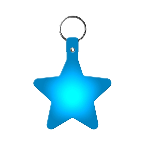 Translucent Blue color option for Star Key Tag With Split Ring Keychain