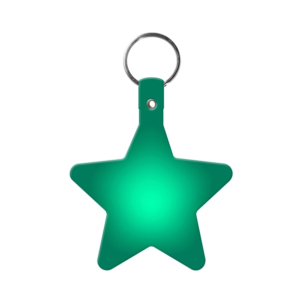 Translucent Green color option for Star Key Tag With Split Ring Keychain