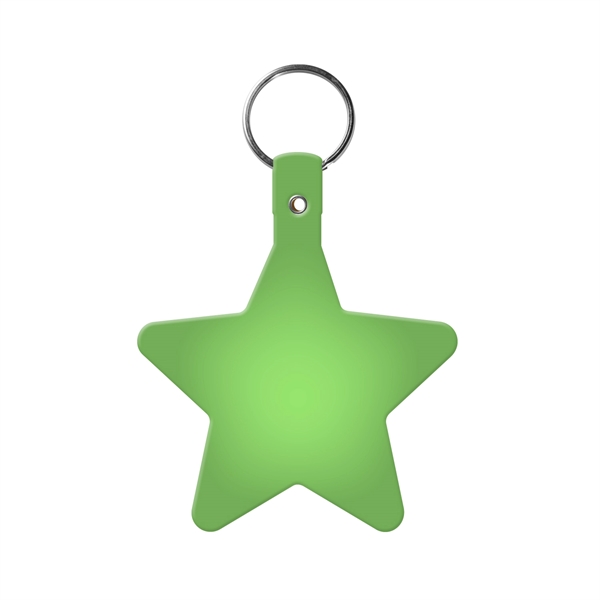 Translucent Lime color option for Star Key Tag With Split Ring Keychain