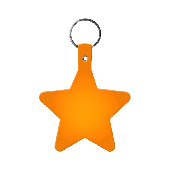 Translucent Orange color option for Star Key Tag With Split Ring Keychain