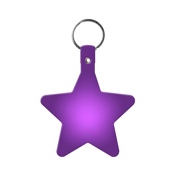 Translucent Purple color option for Star Key Tag With Split Ring Keychain