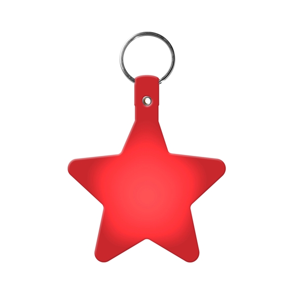 Translucent Red color option for Star Key Tag With Split Ring Keychain