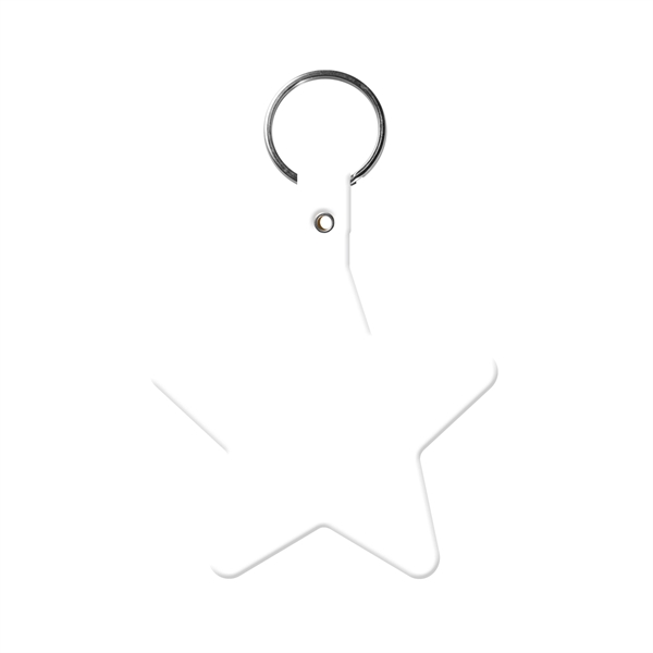 White color option for Star Key Tag With Split Ring Keychain