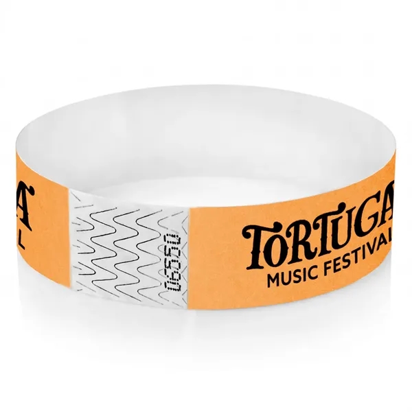 Neon Orange 804 color option for 3/4" Tyvek Wrisband