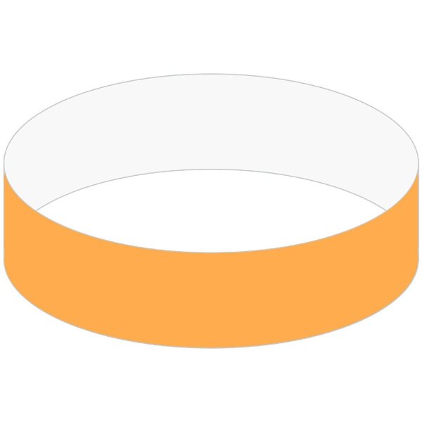 Neon Orange color option for 3/4" Tyvek Wrisband