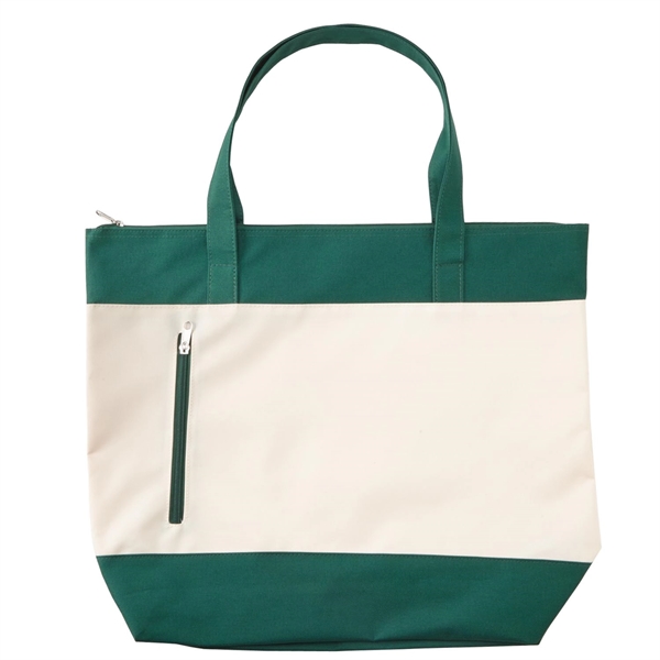 Hunter Green color option for Zippered Beach Tote Bag