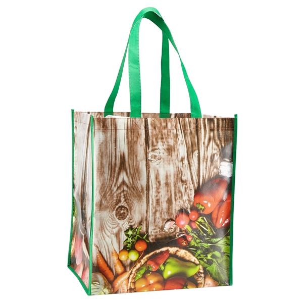 Green color option for Laminated Grocery Tote