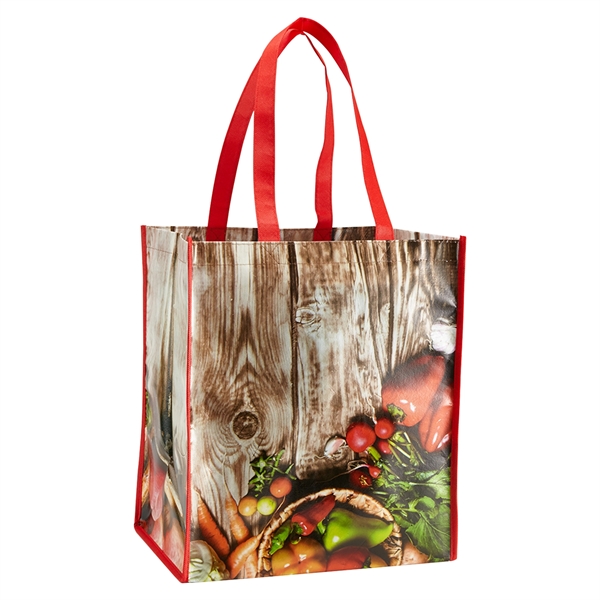 Red color option for Laminated Grocery Tote