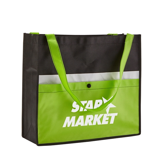 Lime color option for Non Woven Tote Bag With Pocket