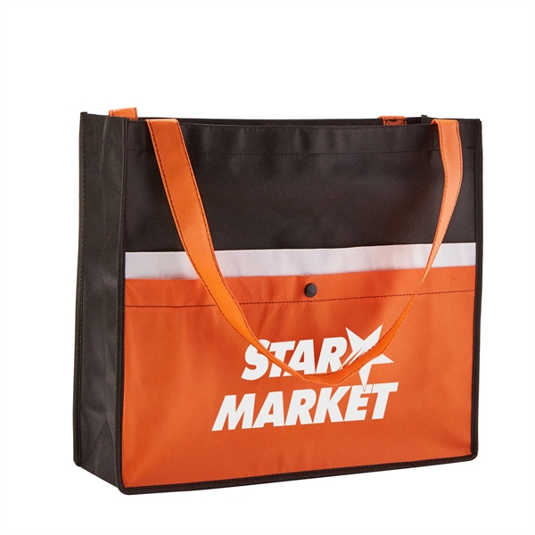 Orange color option for Non Woven Tote Bag With Pocket