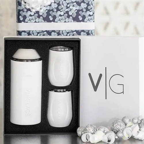 Main photo of Vinglacé® Wine Bottle Insulator & 2 Glass Gift Set, Full C