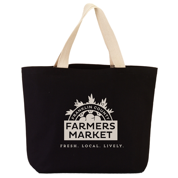 Black-Natural color option for 11.5 Oz. Duck Canvas Tote Bag