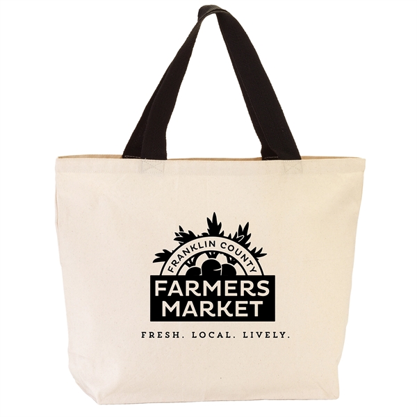 Natural-Black color option for 11.5 Oz. Duck Canvas Tote Bag