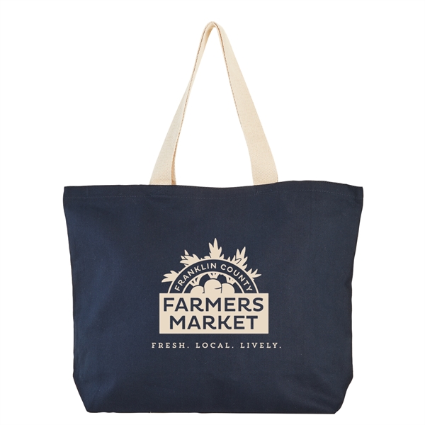 Navy-Natural color option for 11.5 Oz. Duck Canvas Tote Bag