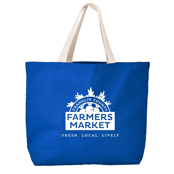 Royal Blue-Natural color option for 11.5 Oz. Duck Canvas Tote Bag