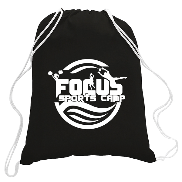 Black color option for 5.5 Oz. Cotton Canvas Drawstring Cinch Backpack
