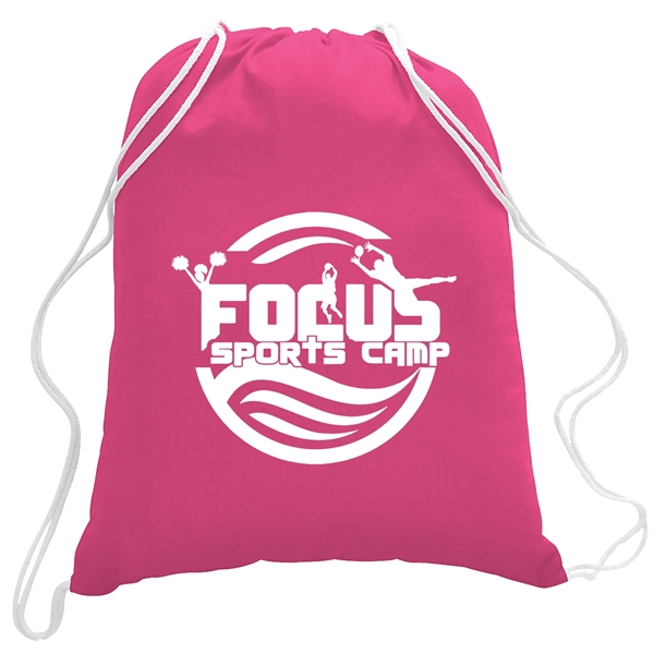 Hot Pink color option for 5.5 Oz. Cotton Canvas Drawstring Cinch Backpack