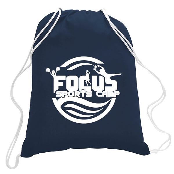 Navy Blue color option for 5.5 Oz. Cotton Canvas Drawstring Cinch Backpack