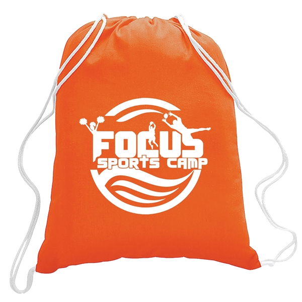 Orange color option for 5.5 Oz. Cotton Canvas Drawstring Cinch Backpack