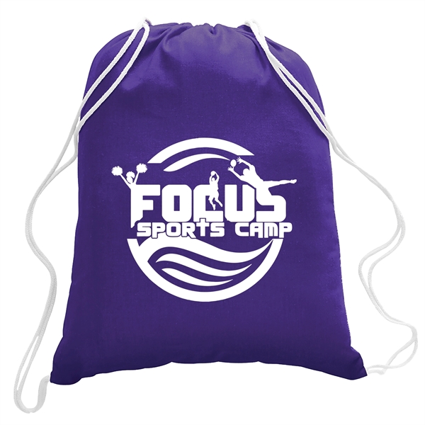 Purple color option for 5.5 Oz. Cotton Canvas Drawstring Cinch Backpack