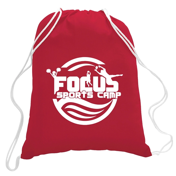 Red color option for 5.5 Oz. Cotton Canvas Drawstring Cinch Backpack