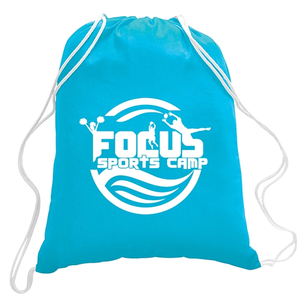 Turquoise color option for 5.5 Oz. Cotton Canvas Drawstring Cinch Backpack