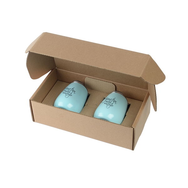 Seafoam color option for Stainless Steel Stemless Wine Tumbler Gift Set