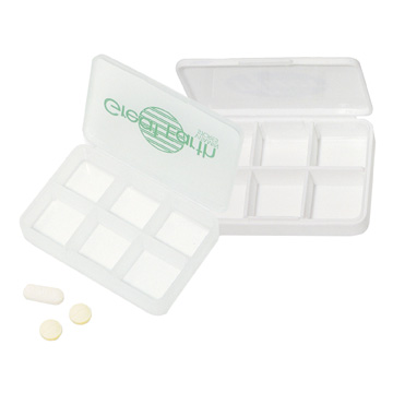 Translucent White color option for 6 Compartment Pill Box