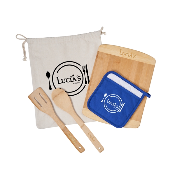 Blue color option for Bamboo Cooking Kitchen Set