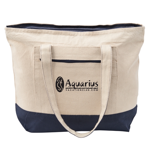 Navy Blue color option for 12 Oz Cotton Canvas Zippered Tote Bag