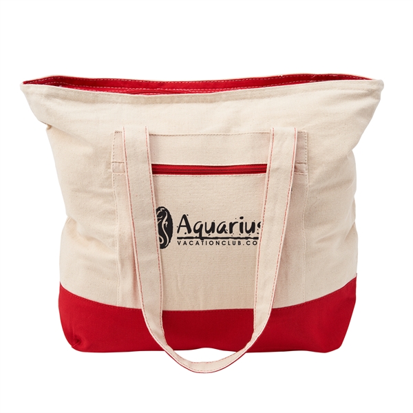 Red color option for 12 Oz Cotton Canvas Zippered Tote Bag