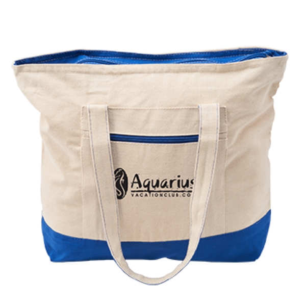 Royal Blue color option for 12 Oz Cotton Canvas Zippered Tote Bag